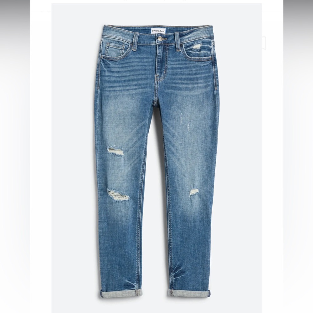 STUDIO BLUE Casey Mid Rise Cropped Relaxed Skinny Jean - Size 10